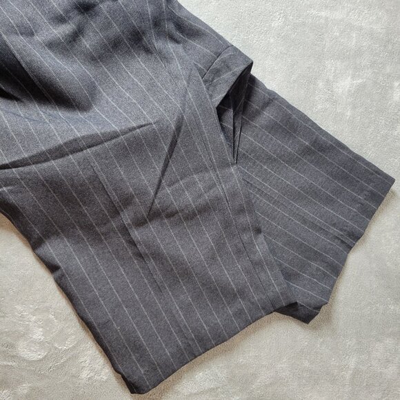 Isabella Womens Pants 22W Plus Cropped Gray Stripe Zip Fly SL99E - Picture 4 of 8